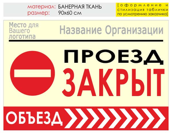 Информационный щит "объезд справа" (банер, 90х60 см) t13 - Охрана труда на строительных площадках - Информационные щиты - магазин "Охрана труда и Техника безопасности"